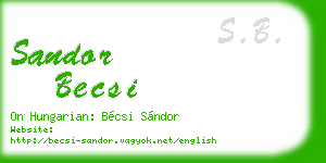 sandor becsi business card